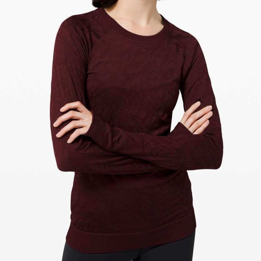 Lululemon Burgundy Rest Less Pullover Garnet Long Sleeve Size Medium